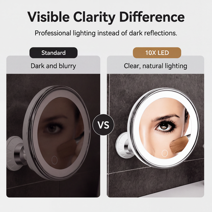 🎁2026 New Arrivals 50% OFF💥10x Magnifying Makeup Mirror with LED Light and Suction Cup
