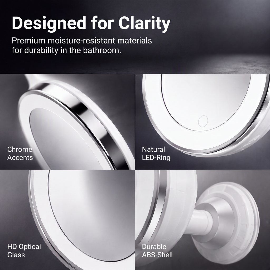 🎁2026 New Arrivals 50% OFF💥10x Magnifying Makeup Mirror with LED Light and Suction Cup