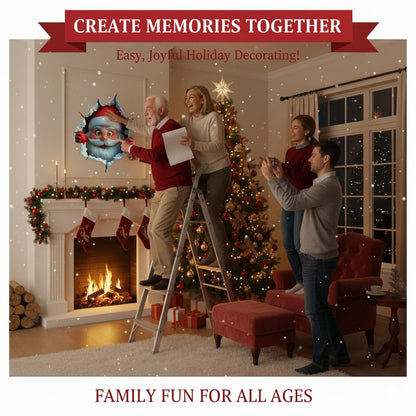 🎅Christmas Sale Buy 1 Get 1 Free ￡7.99!!☃️Santa's Surprise 3D Wall Decals🎄