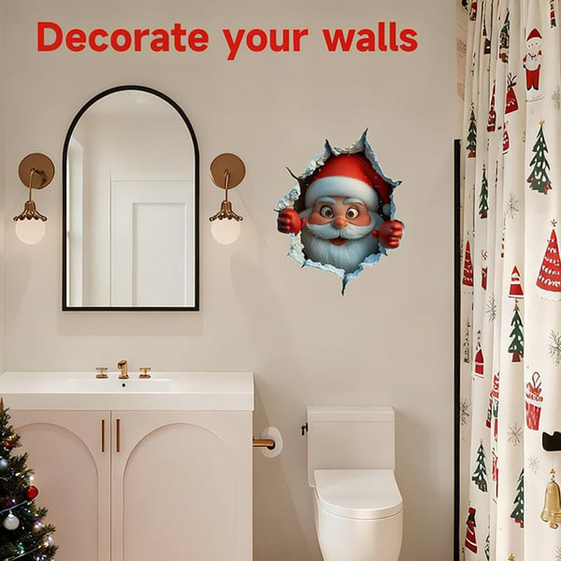 🎅Christmas Sale Buy 1 Get 1 Free ￡7.99!!☃️Santa's Surprise 3D Wall Decals🎄
