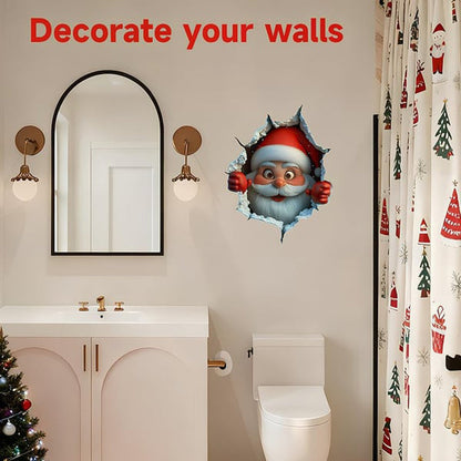 🎅Christmas Sale Buy 1 Get 1 Free ￡7.99!!☃️Santa's Surprise 3D Wall Decals🎄