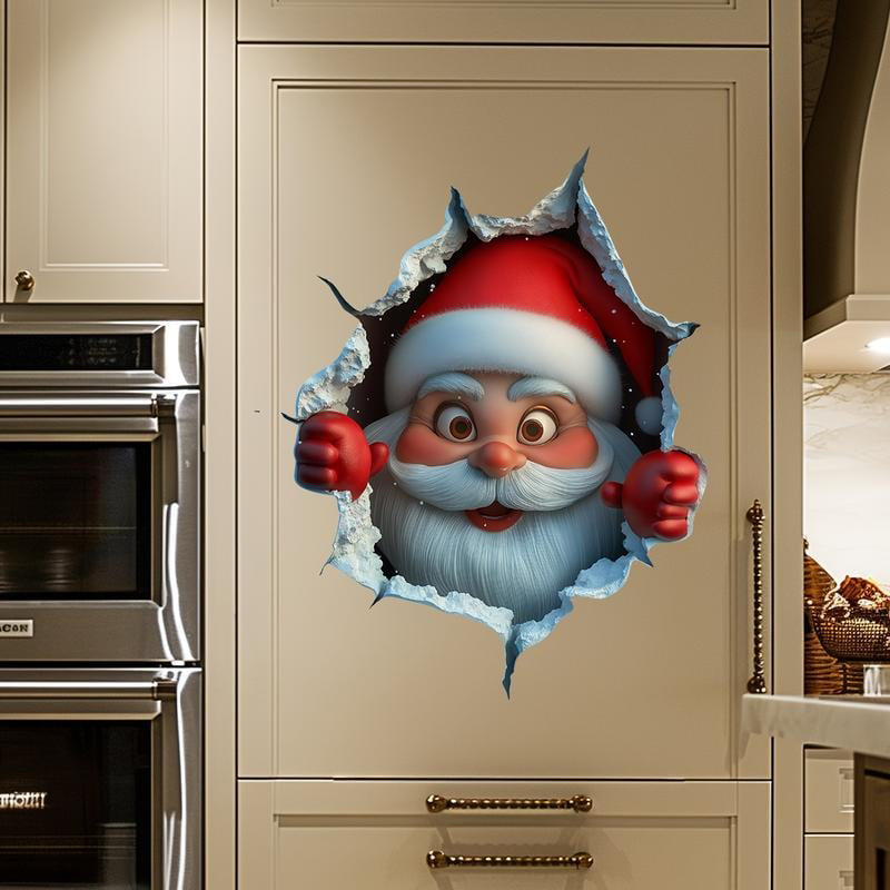 🎅Christmas Sale Buy 1 Get 1 Free ￡7.99!!☃️Santa's Surprise 3D Wall Decals🎄