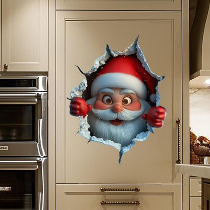 🎅Christmas Sale Buy 1 Get 1 Free ￡7.99!!☃️Santa's Surprise 3D Wall Decals🎄