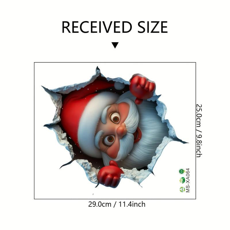 🎅Christmas Sale Buy 1 Get 1 Free ￡7.99!!☃️Santa's Surprise 3D Wall Decals🎄