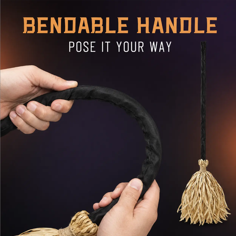 🧙 LIMITED-TIME 55% OFF! 🥳Animated Witch Broom Halloween Decoration with Lights and Sound