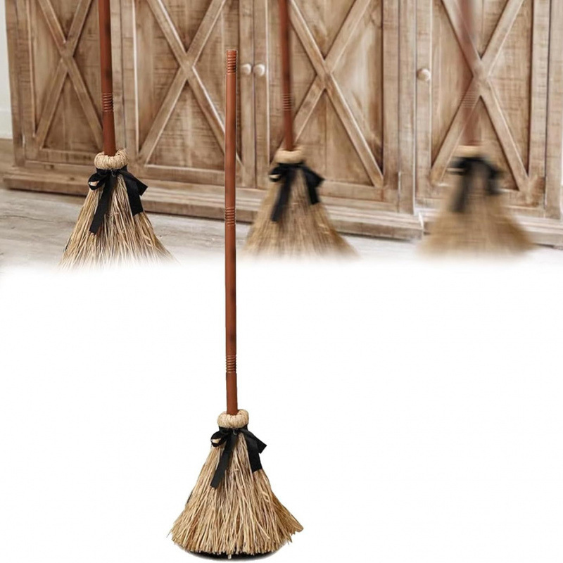 🧙 LIMITED-TIME 55% OFF! 🥳Animated Witch Broom Halloween Decoration with Lights and Sound