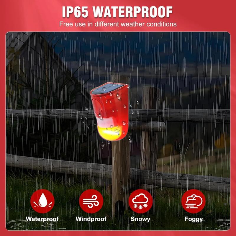 🛡️ Solar Ultrasonic Animal Scarer – 110° PIR Motion Sensor Detects Up to 8m
