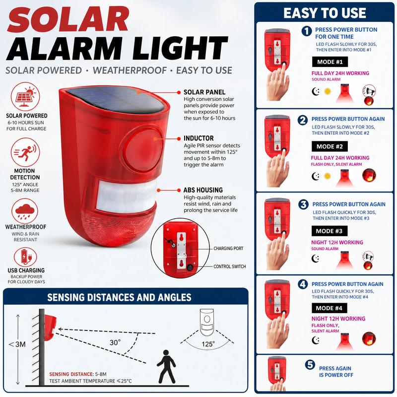 🛡️ Solar Ultrasonic Animal Scarer – 110° PIR Motion Sensor Detects Up to 8m