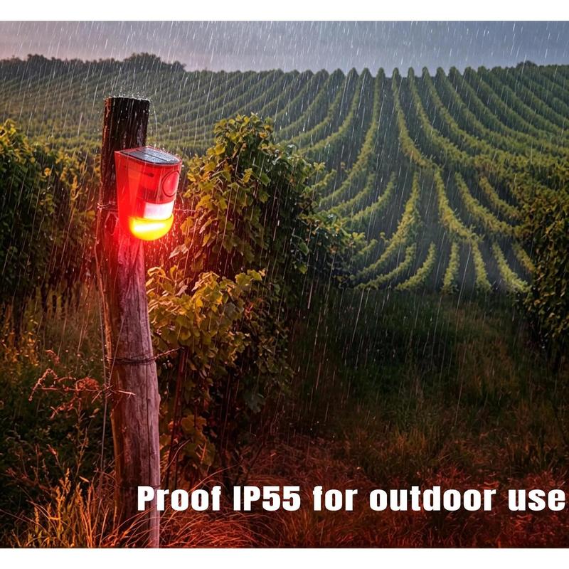 🛡️ Solar Ultrasonic Animal Scarer – 110° PIR Motion Sensor Detects Up to 8m