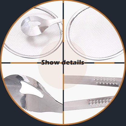 🍳 LIMITED-TIME BOGO 🍃 2-in-1 Stainless Steel Strainer Clamp — Fine Mesh Filter & Tong, Oil Drain