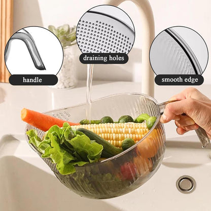 🍚 Wash Rice Without Losing a Grain – Fine Mesh Colander Bowl with Handle. UK Stock
