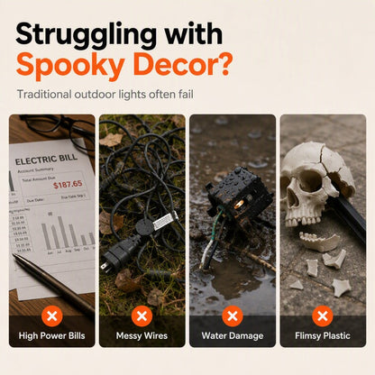 📢📢40% OFF !! ⏰Halloween Solar Skull Stake Lights