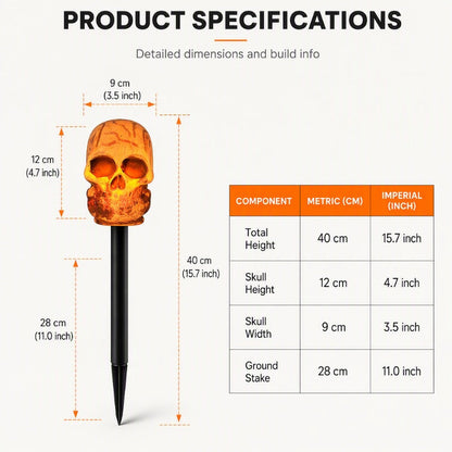 📢📢40% OFF !! ⏰Halloween Solar Skull Stake Lights