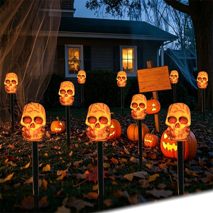 📢📢40% OFF !! ⏰Halloween Solar Skull Stake Lights