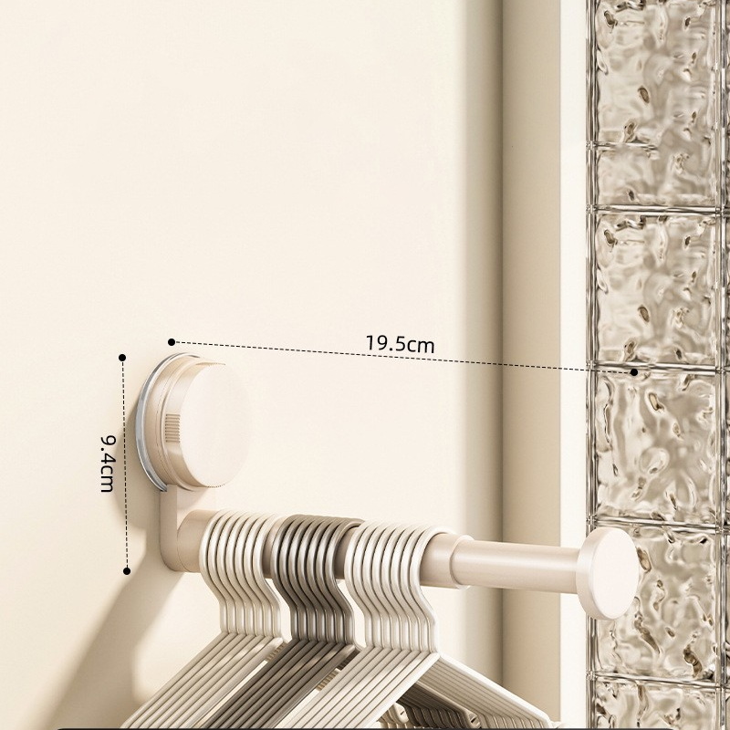 📢📢40% OFF !! ⏰ Foldable Telescopic Suction-Cup Hanger Rack – No-Drill Retractable Clothes Drying Pole