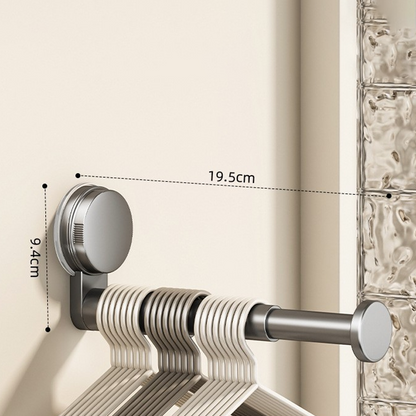 📢📢40% OFF !! ⏰ Foldable Telescopic Suction-Cup Hanger Rack – No-Drill Retractable Clothes Drying Pole