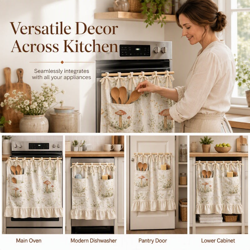 📢📢40% OFF !! ⏰ Oven Skirt Curtain with Pockets – Decorative, Storage‑friendly, Durable ✨