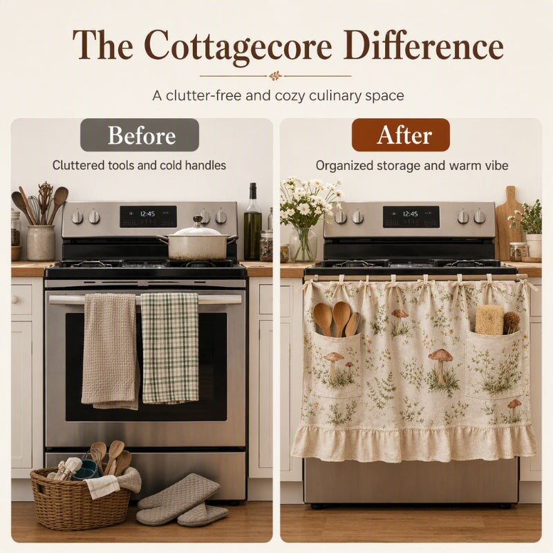 📢📢40% OFF !! ⏰ Oven Skirt Curtain with Pockets – Decorative, Storage‑friendly, Durable ✨
