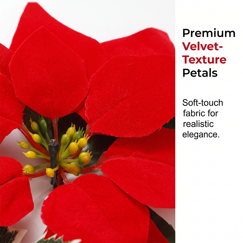 Christmas Poinsettia Flower String Lights