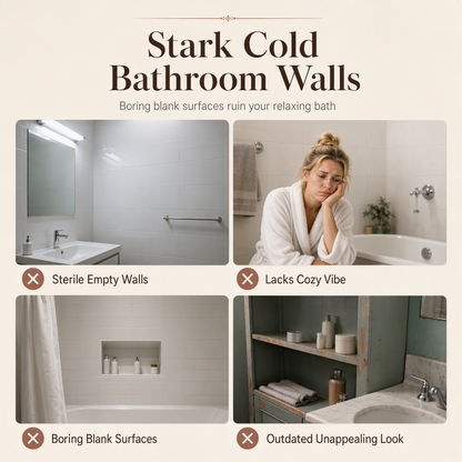 📢📢40% OFF !! ⏰4 Piece Farmhouse Bathroom Wall Decor Set🛁🧱