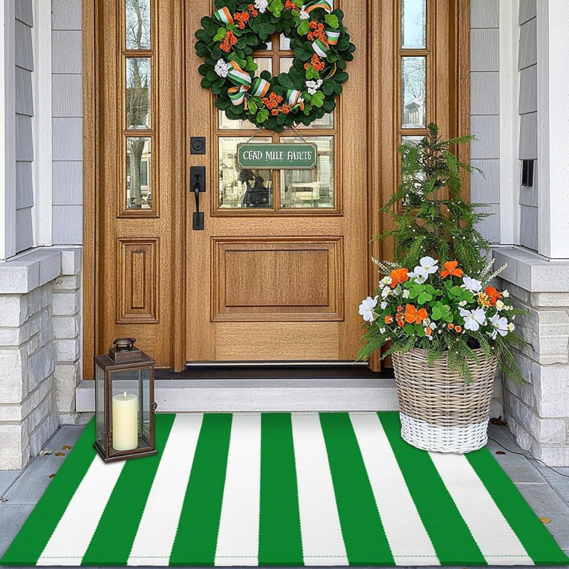 Green‑White Stripe / 40×60cm (15.7