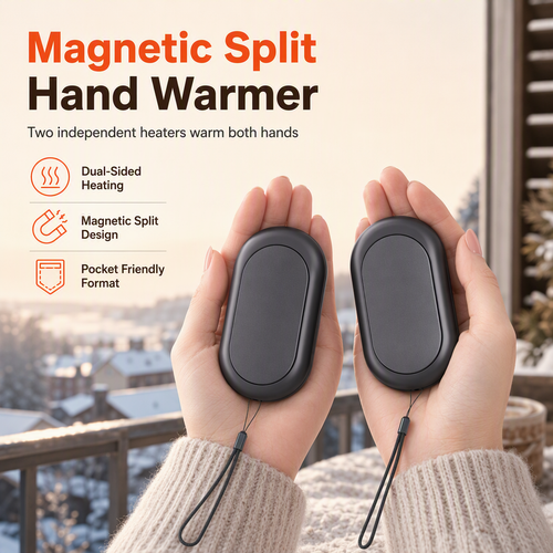📢📢48% OFF !! ⏰Magnetic Split 2-in-1 Rechargeable Hand Warmer Mini Portable USB Electric Hand Warmer