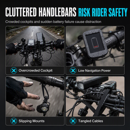 📢📢40% OFF !! ⏰ Bike Handlebar Extender – USB Power, Waterproof & Dual Mount – More Space, Cleaner Cockpit 🛡️