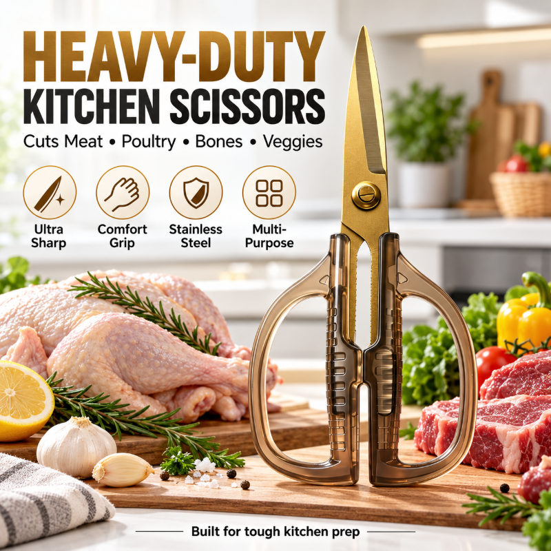 🍳Heavy-Duty Stainless Steel Kitchen Scissors
