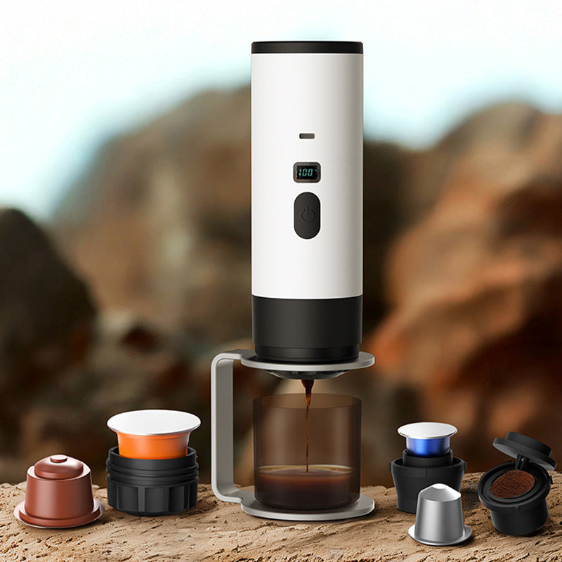 📢📢48% OFF !! ⏰ Portable Espresso Maker – digital display, Type-C rechargeable, 90ml tank & 120ml cup. Enjoy fresh hot coffee anywhere! 🛡️💪