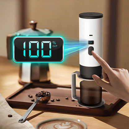 📢📢48% OFF !! ⏰ Portable Espresso Maker – digital display, Type-C rechargeable, 90ml tank & 120ml cup. Enjoy fresh hot coffee anywhere! 🛡️💪