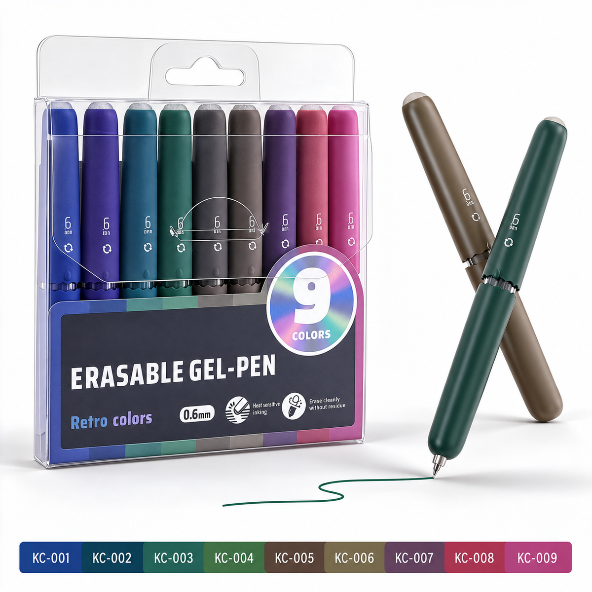 🏆 LIMITED-TIME 49% OFF! ✨9 Colors Erasable Gel Pen Set