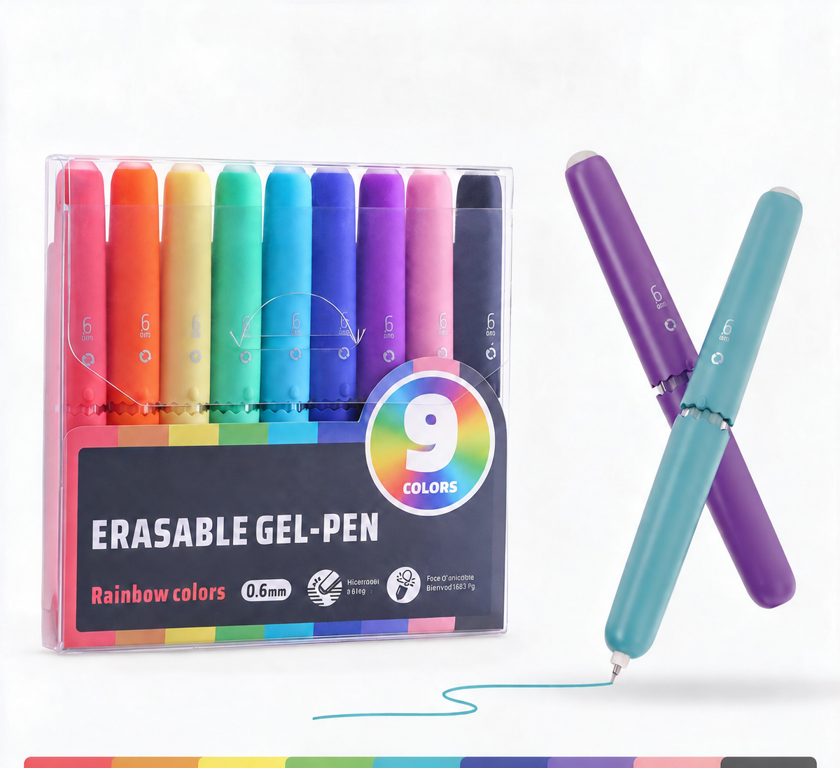 🏆 LIMITED-TIME 49% OFF! ✨9 Colors Erasable Gel Pen Set