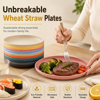 🍽️ 48% off! Unbreakable Wheat Straw Dinner Plates