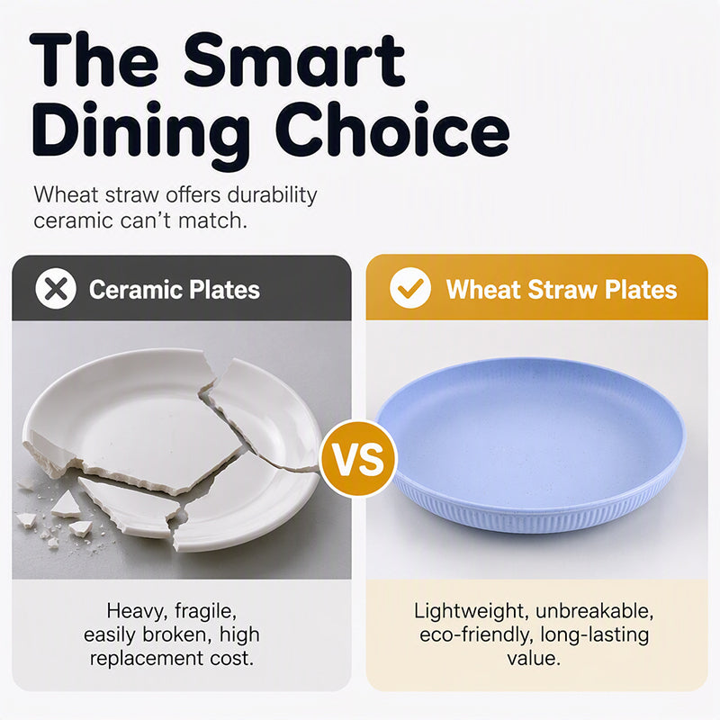 🍽️ 48% off! Unbreakable Wheat Straw Dinner Plates