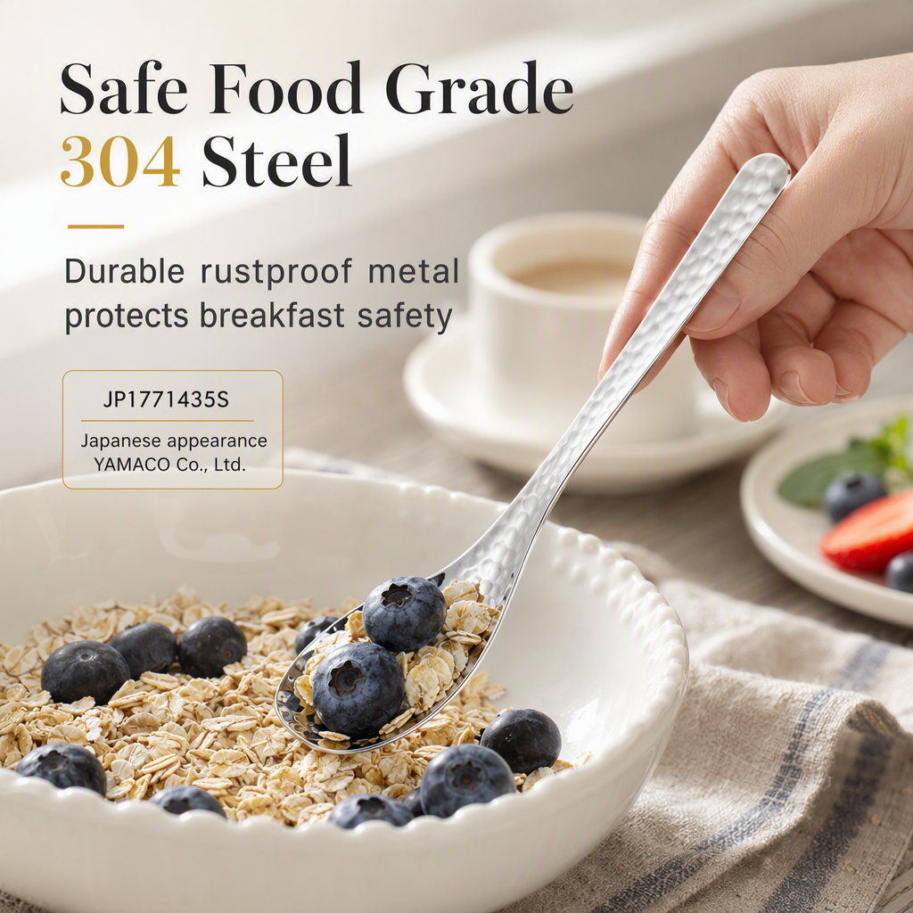 🥄 LIMITED‑TIME 48% OFF! Buy 1 get 1 free🍮 Stainless Steel Hammered Dessert Spoon 🍽️