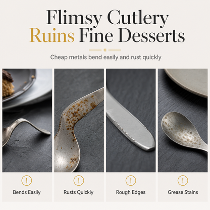 🥄 LIMITED‑TIME 48% OFF! Buy 1 get 1 free🍮 Stainless Steel Hammered Dessert Spoon 🍽️