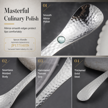 🥄 LIMITED‑TIME 48% OFF! Buy 1 get 1 free🍮 Stainless Steel Hammered Dessert Spoon 🍽️