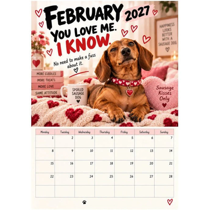 🥳2026 HOT SALE🥳💞50K+ SOLD! 🌸 48% OFF NOW! 🌸2027 Playful Dachshund Calendar