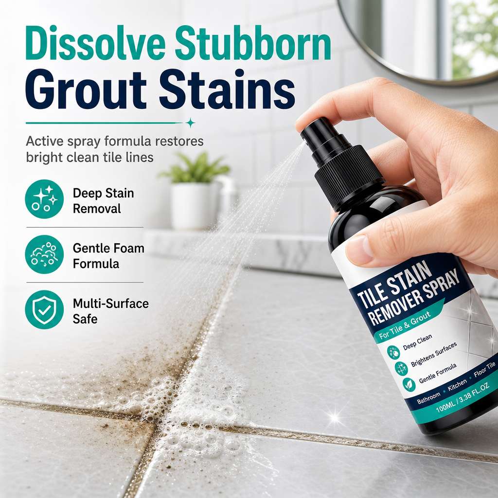 🧼Tile & Grout Cleaner Spray – For Stubborn Dirt, Stains & Discolouration