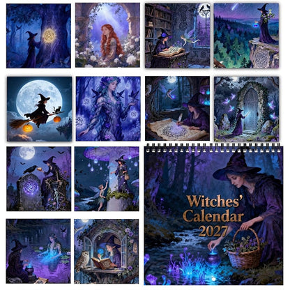 🔮 Mystical Witches Calendar 2027 – 12 Months of Magic, Moonlight &amp; Gothic Beauty