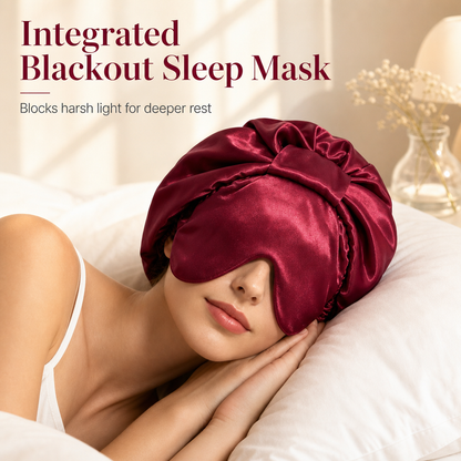 ⏳ Last Day 49% OFF🔥Women's 2-in-1 Satin Sleep Bonnet with Eye Mask