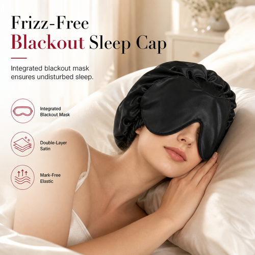 ⏳ Last Day 49% OFF🔥Women's 2-in-1 Satin Sleep Bonnet with Eye Mask