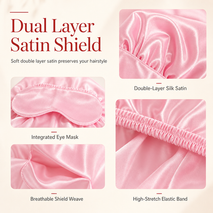 ⏳ Last Day 49% OFF🔥Women's 2-in-1 Satin Sleep Bonnet with Eye Mask