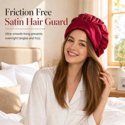 ⏳ Last Day 49% OFF🔥Women's 2-in-1 Satin Sleep Bonnet with Eye Mask