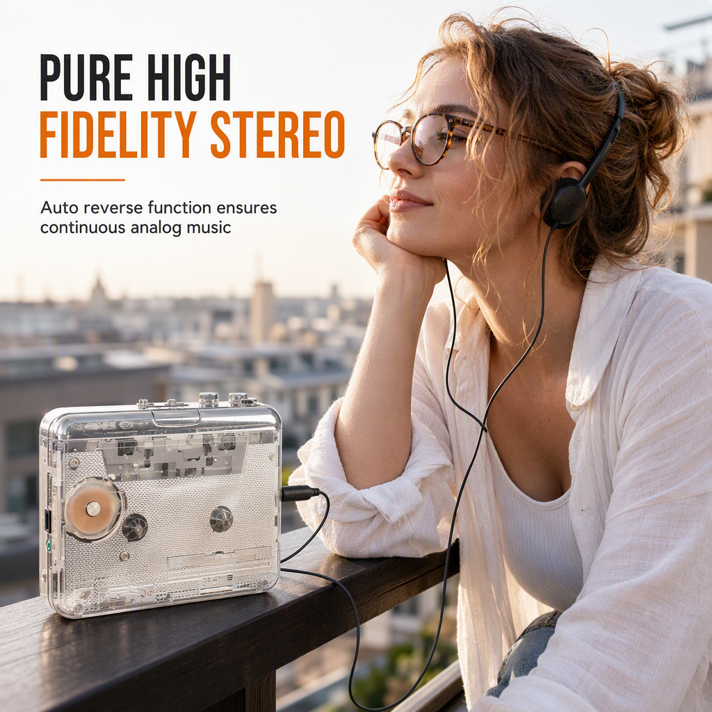 📼48% OFF NOW! 🔄 Transparent Cassette Player – Tape to MP3 Converter, Type-C & Hi-Fi Stereo – Nostalgia Meets Modern Tech 🎵