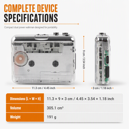 📼48% OFF NOW! 🔄 Transparent Cassette Player – Tape to MP3 Converter, Type-C & Hi-Fi Stereo – Nostalgia Meets Modern Tech 🎵