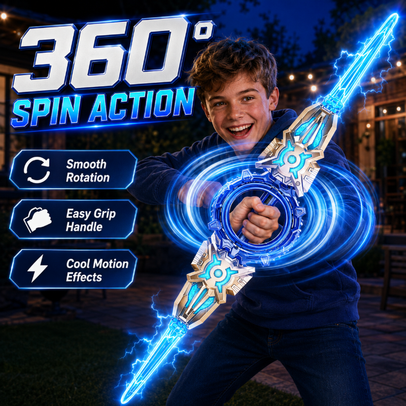 🥳2026 HOT SALE🥳💞50K+ SOLD! ⚔️✨ 48% OFF! Rechargeable Double-Blade Light Up Sword – 360° spin, extendable, 24 light modes, motion sounds, USB-C. Epic gift for kids 6+! 🎁💪