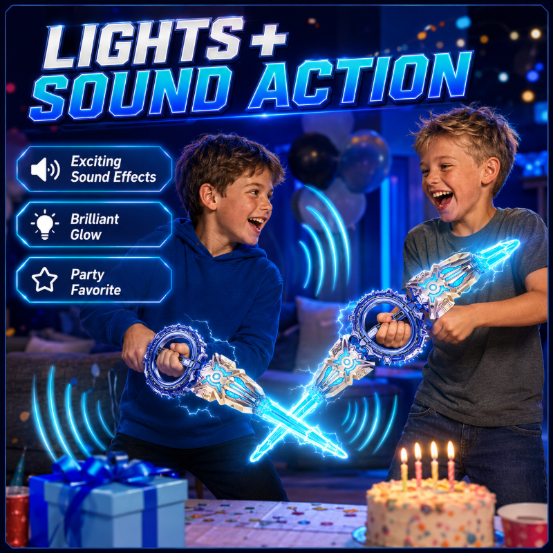 🥳2026 HOT SALE🥳💞50K+ SOLD! ⚔️✨ 48% OFF! Rechargeable Double-Blade Light Up Sword – 360° spin, extendable, 24 light modes, motion sounds, USB-C. Epic gift for kids 6+! 🎁💪