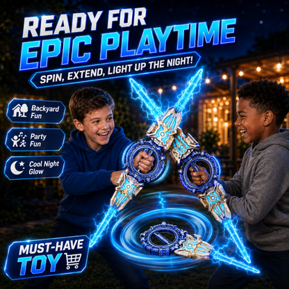 🥳2026 HOT SALE🥳💞50K+ SOLD! ⚔️✨ 48% OFF! Rechargeable Double-Blade Light Up Sword – 360° spin, extendable, 24 light modes, motion sounds, USB-C. Epic gift for kids 6+! 🎁💪