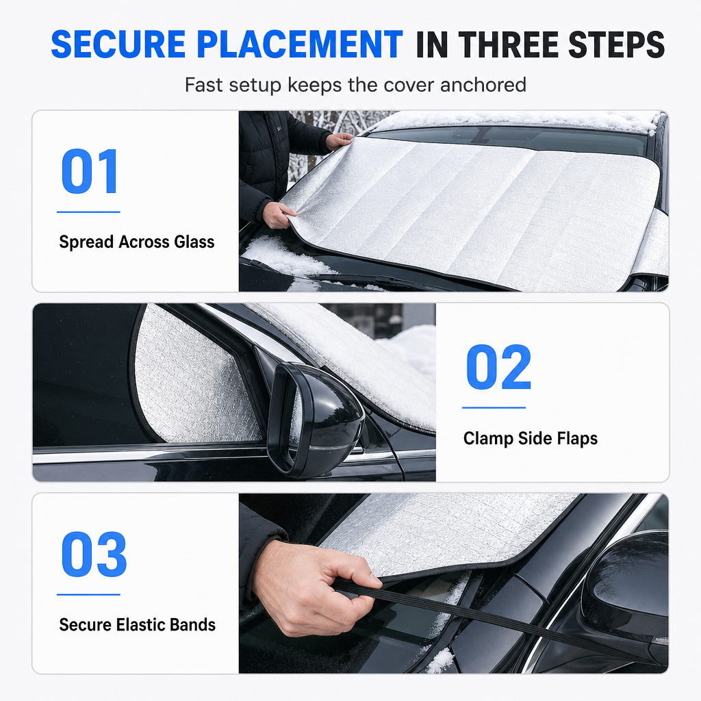 ❄️🚗 Double-Sided Windshield Snow Cover – Quick Winter Morning Protection